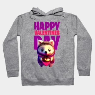 hedgehog heart valentines day Hoodie